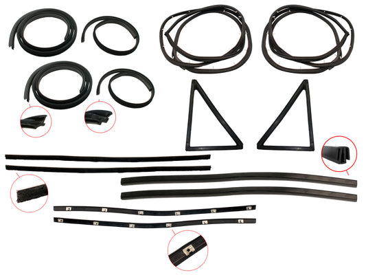 Door Rubber Kit XR XT XW ZA ZB ZC Rear Sedan Wagon - DRKXRW2