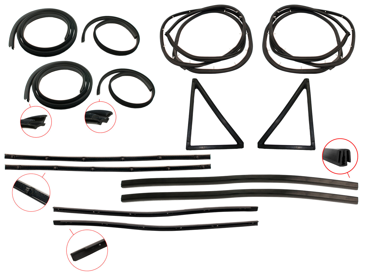 Door Rubber Kit XR XT XW ZA ZB ZC Rear Sedan Wagon - DRKXRW2