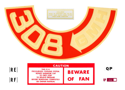 Decal Kit Engine Bay HQ "308 GMH" - ED1007