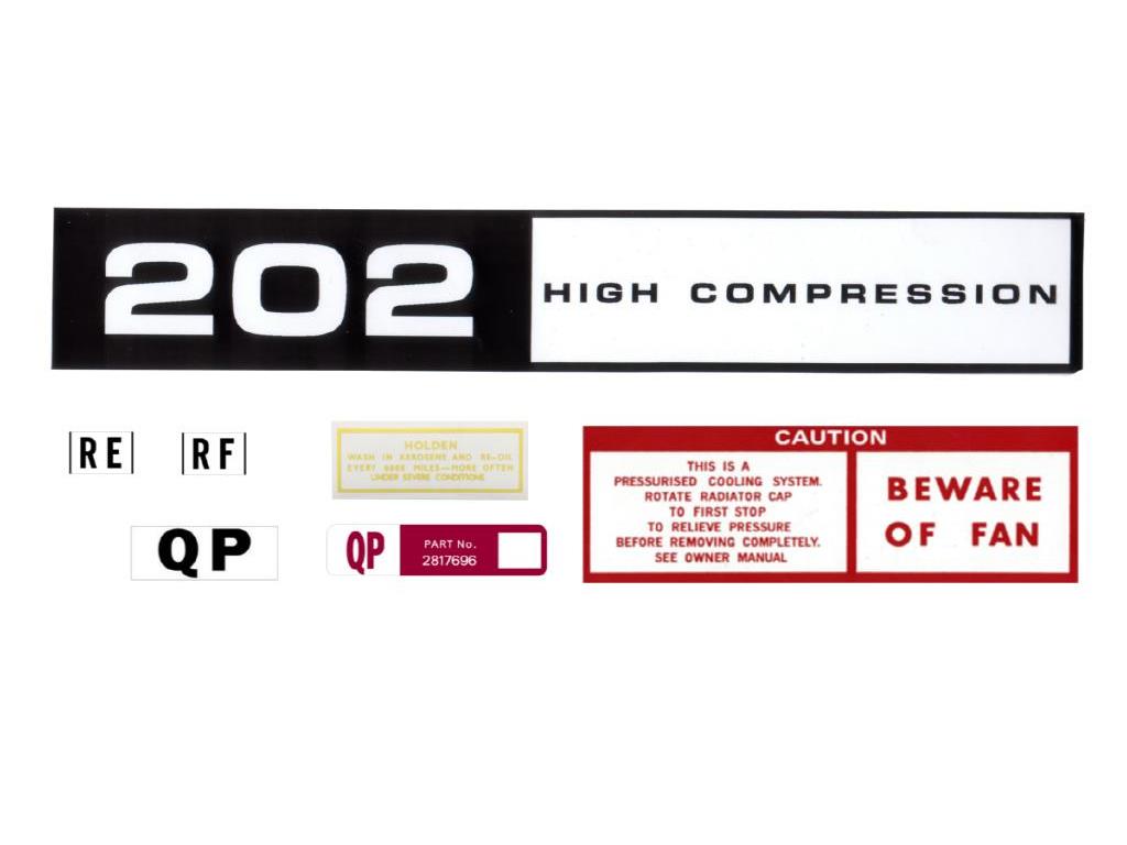 Decal Kit Engine Bay HQ "202 High Compression" - ED1007A