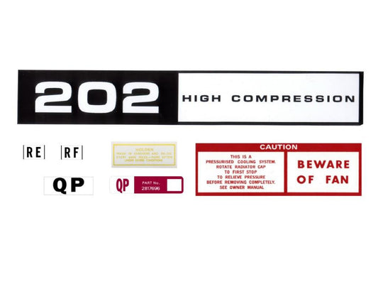 Decal Kit Engine Bay HQ "202 High Compression" - ED1007A
