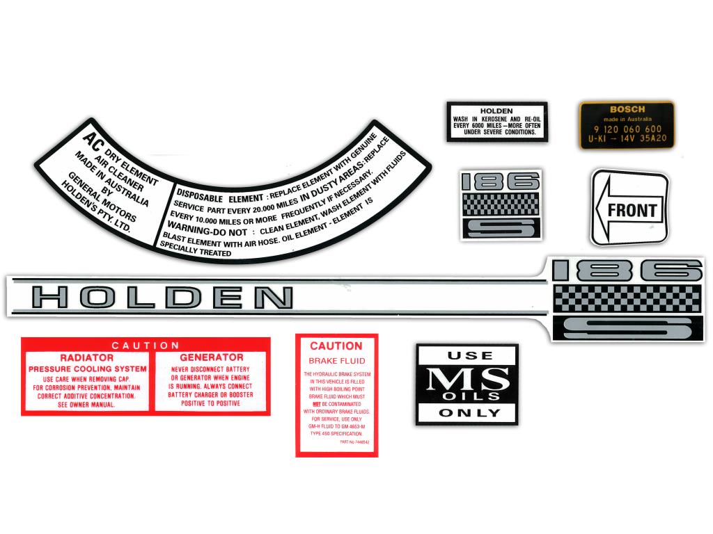 Decal Kit Engine Bay HR HK HT HG "186s" - ED1010