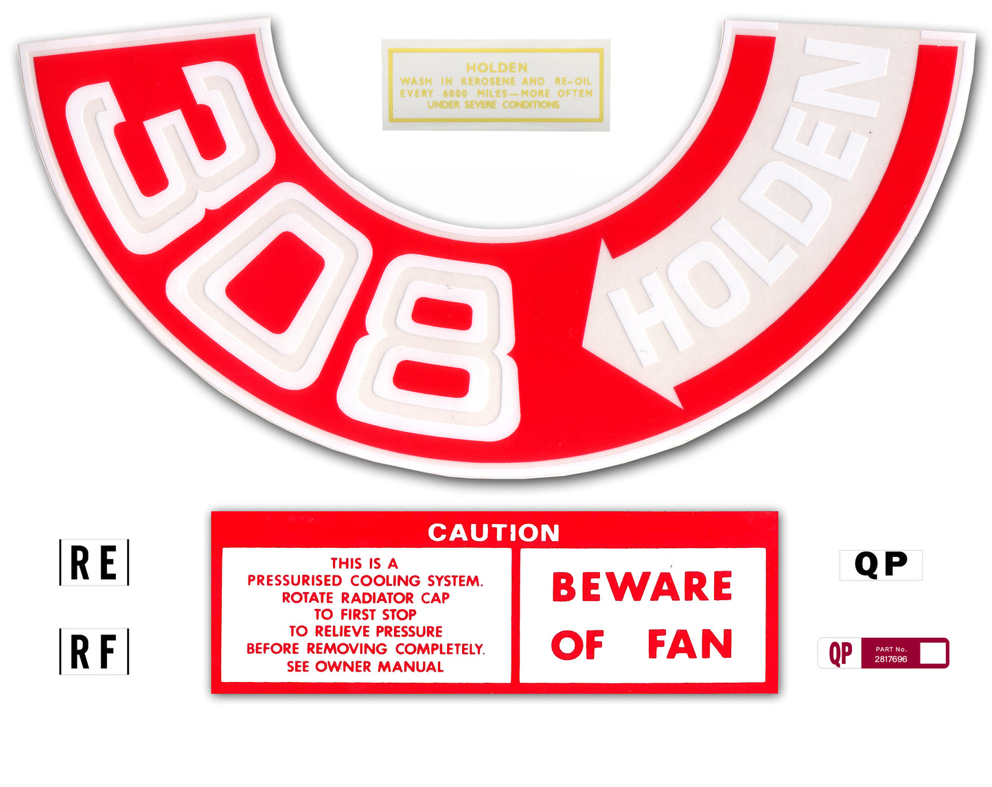 Engine Decal Kit Holden HQ "308 Holden" - ED1019