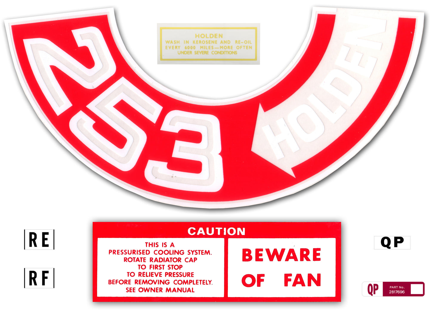 Engine Decal Kit Holden HQ "253 Holden" - ED1020