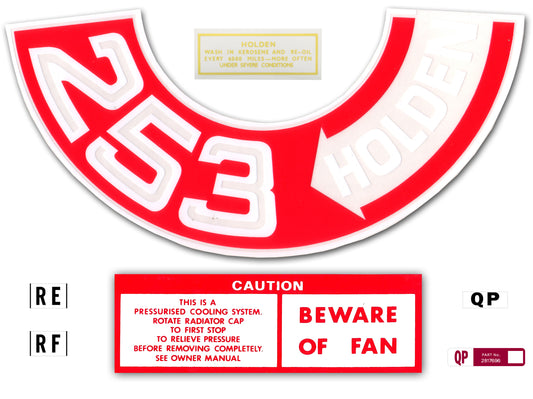 Engine Decal Kit Holden HQ "253 Holden" - ED1020