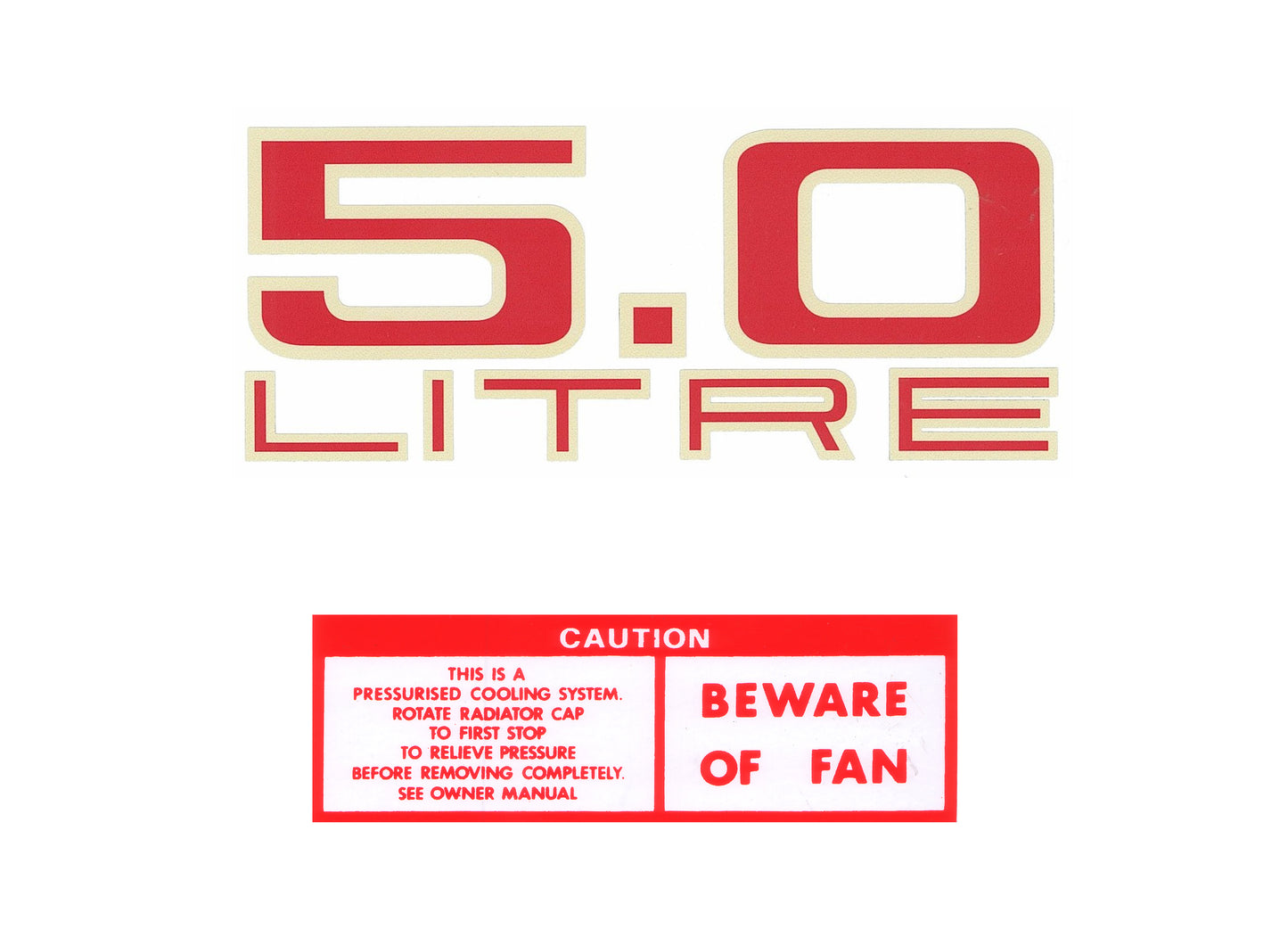 Engine Decal Kit HJ LH "5.0 Litre" - ED1022