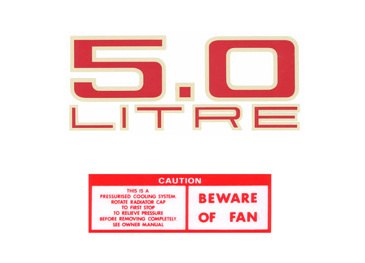 Engine Decal Kit HJ LH "5.0 Litre" - ED1022