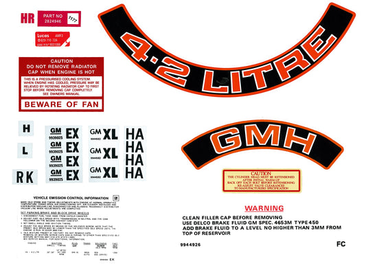 Engine Decal Kit (Red) LX "4.2 Litre" - ED1023A