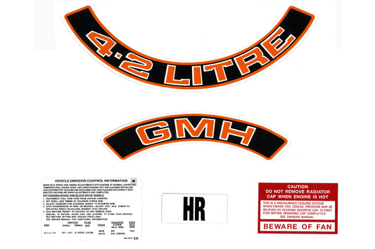 Engine Decal Kit (Red) VC VH "4.2 Litre" - ED1023B