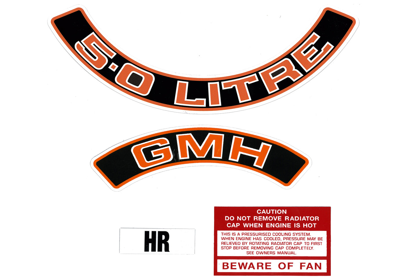 Engine Decal Kit VC VH "5.0 Litre" Red - ED1024B