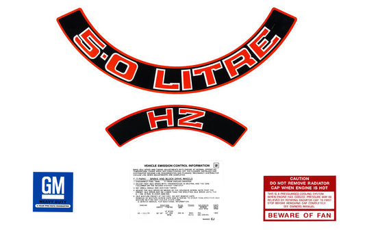 Engine Decal Kit HZ "5.0 Litre" - ED1026