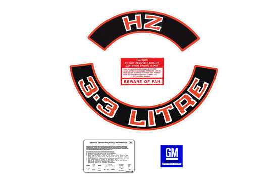 Engine Decal Kit (Red) HZ "3.3 Litre" - ED1027
