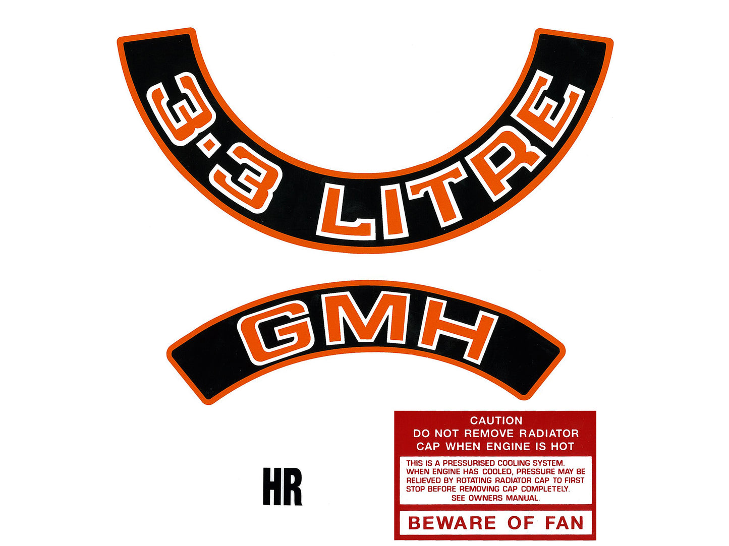 Engine Decal Kit (Red) VC VH "3.3 Litre" - ED1028A