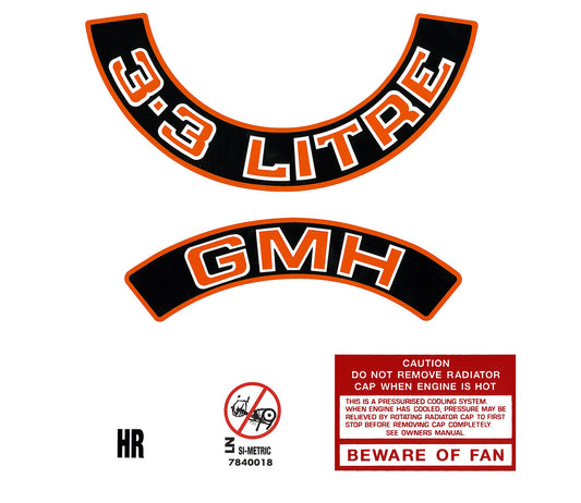 Engine Decal Kit (Red) VK "3.3 Litre" - ED1028B