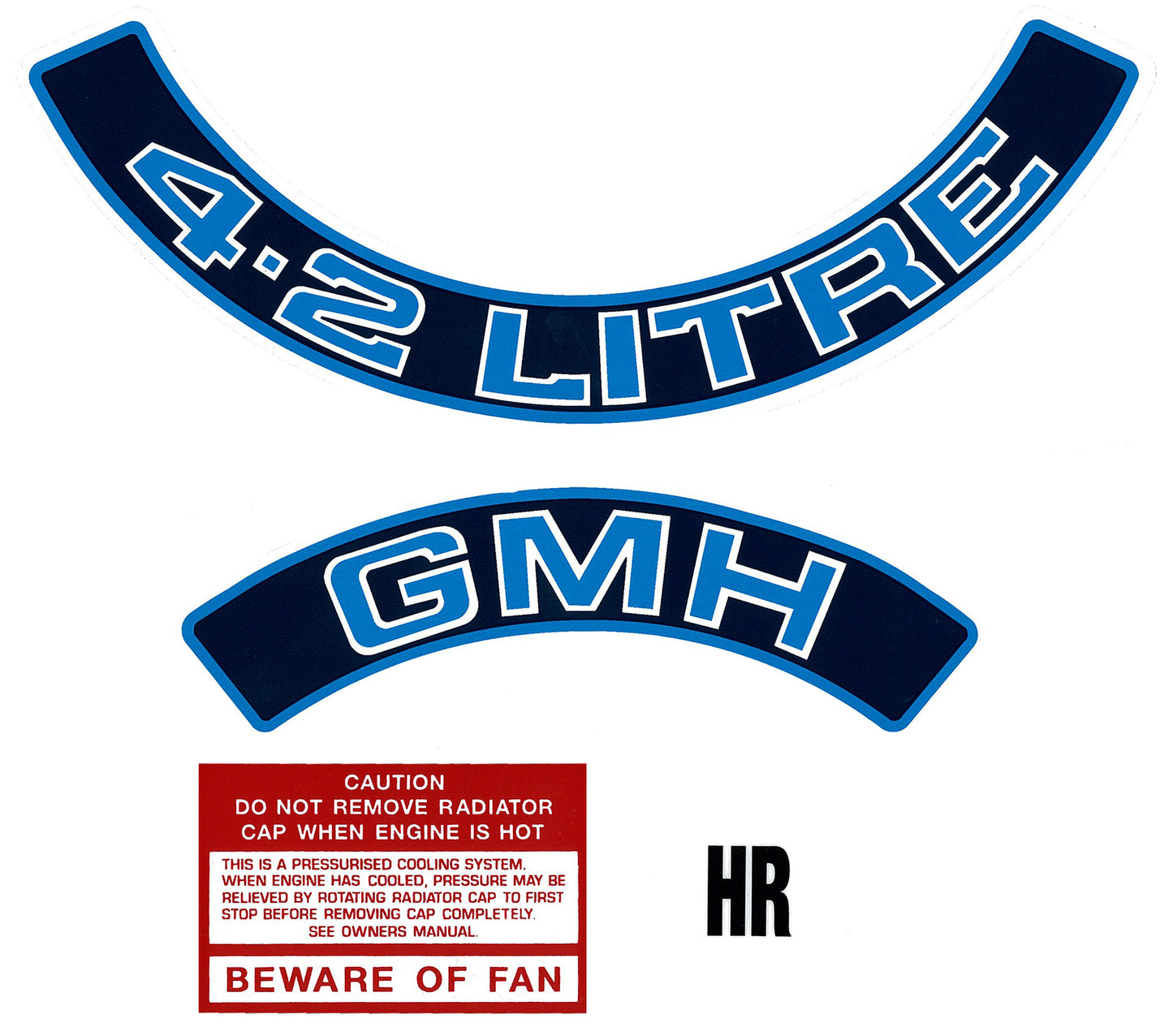 Engine Decal Kit (Blue) VC VH "4.2 Litre" - ED1029A