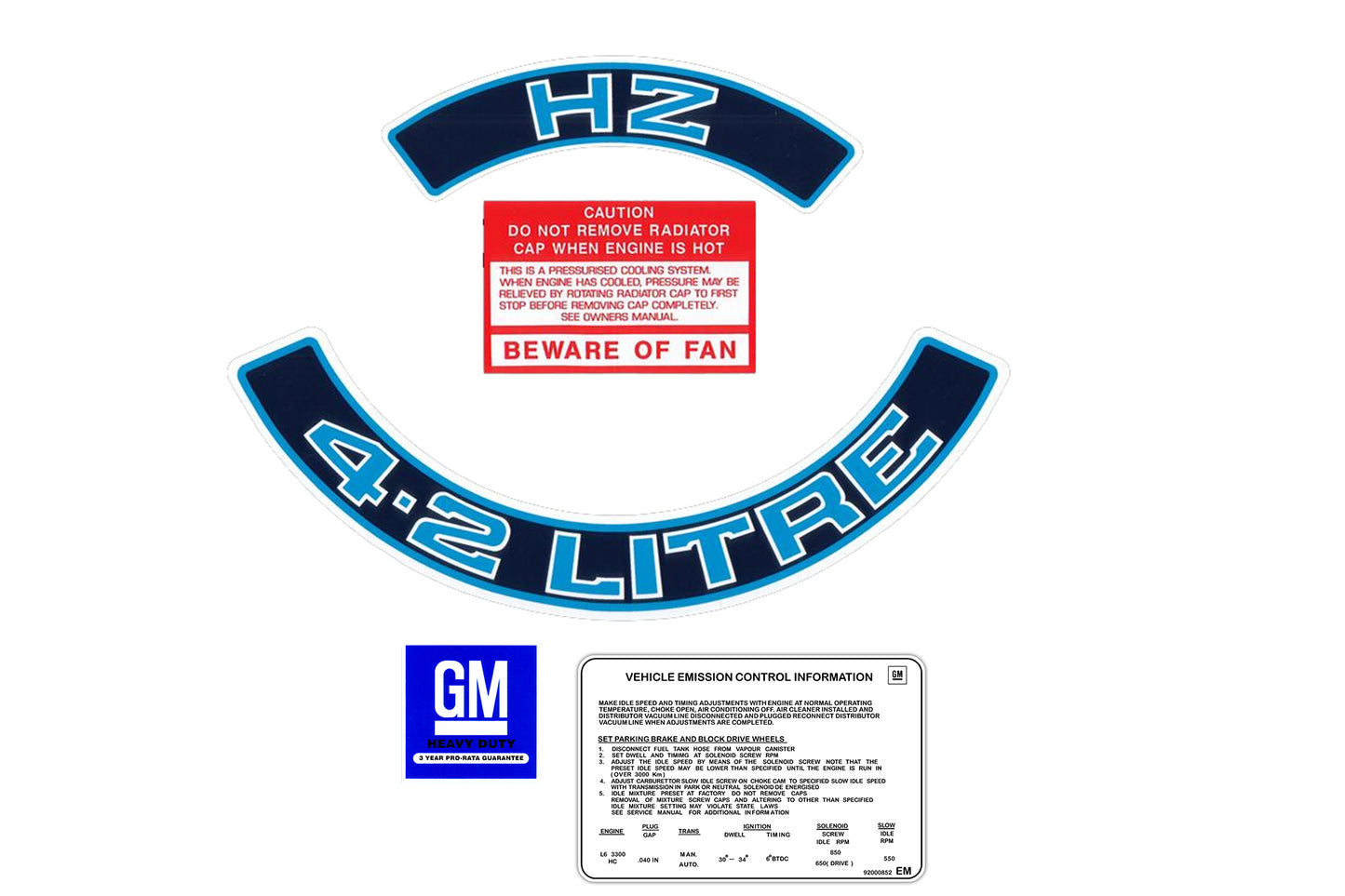 Engine Decal Kit (Blue) HZ "4.2 Litre" - ED1033