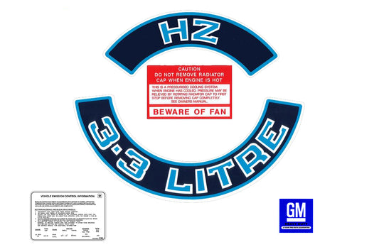 Engine Decal Kit (Blue) HZ "3.3 Litre" - ED1036