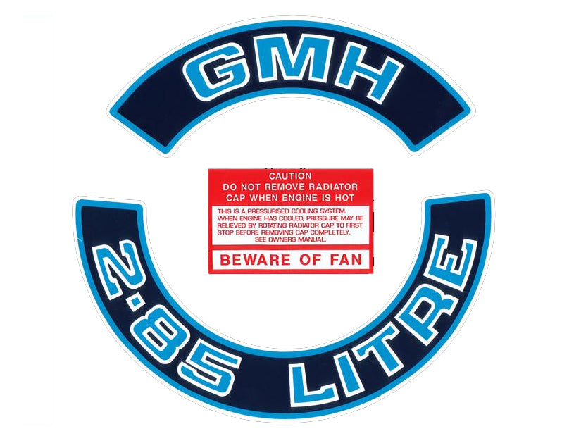 Decal Kit "2.85 Litre" Engine (Blue) VB VC VH VK Commodore - ED1038