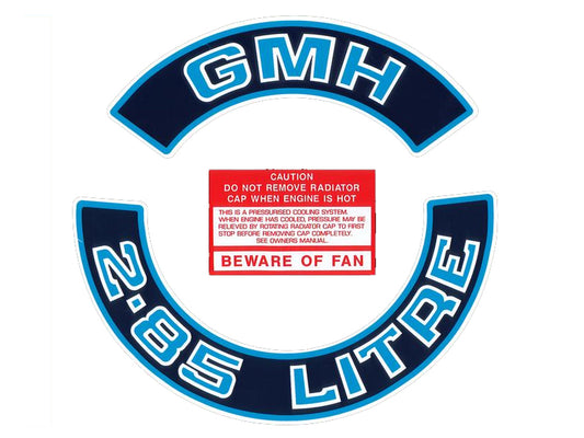 Decal Kit "2.85 Litre" Engine (Blue) VB VC VH VK Commodore - ED1038