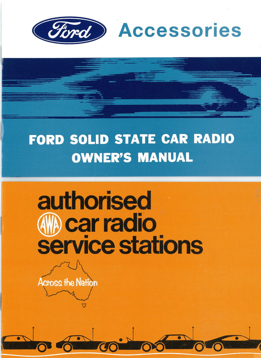 Radio Owners Manuals XW XY ZC ZD 2 Pieces - F2277