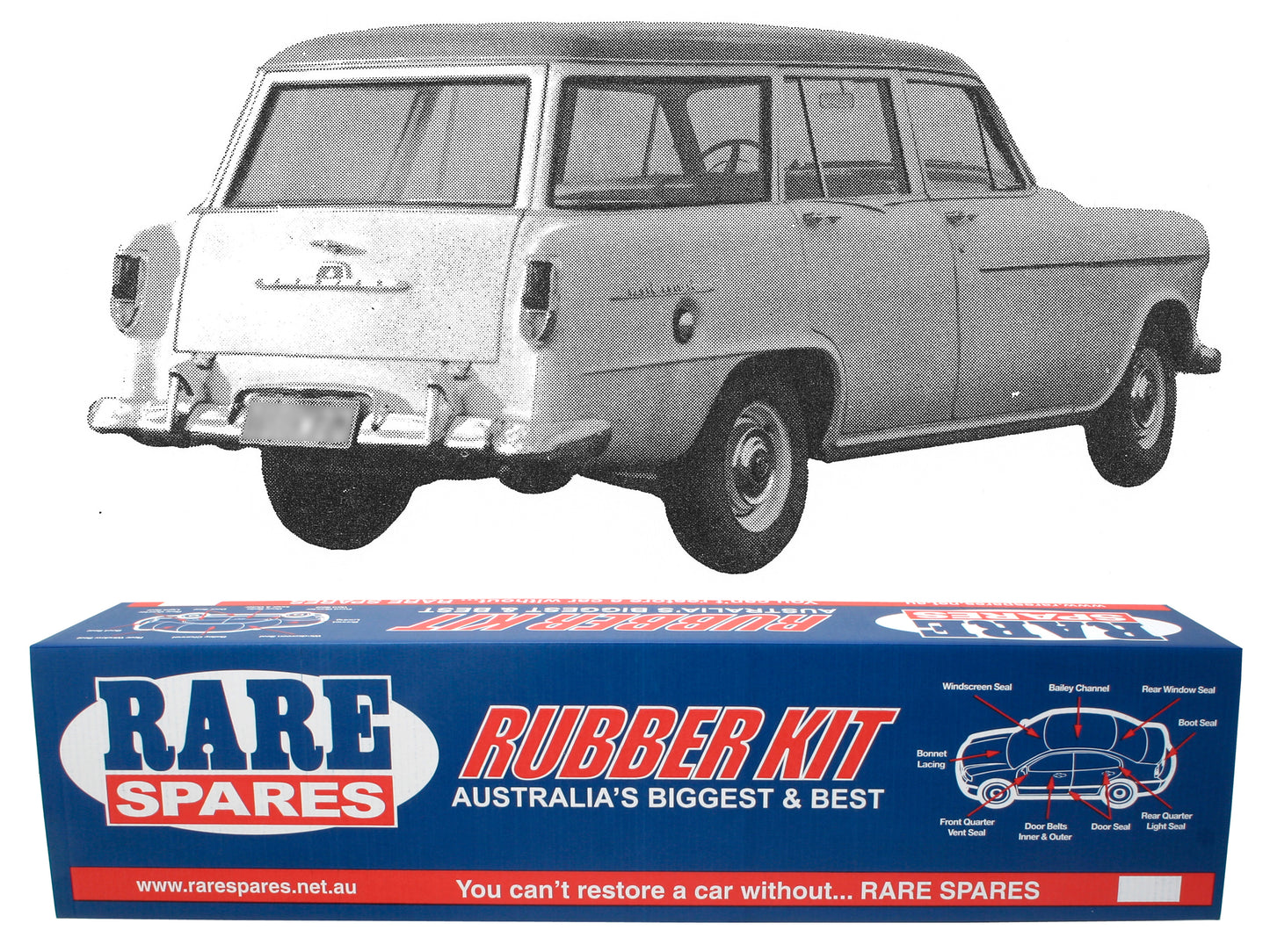 Body Rubber Kit Holden FE Station Wagon Special - FE3
