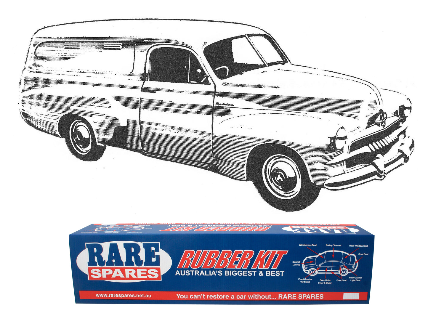 Body Rubber Kit Holden FJ Panel Van - FJ3