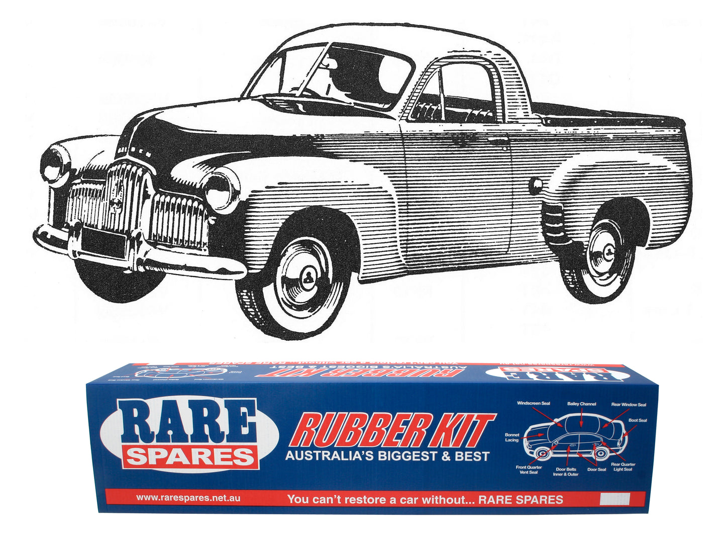 Body Rubber Kit Holden 48 FX Ute - FX2