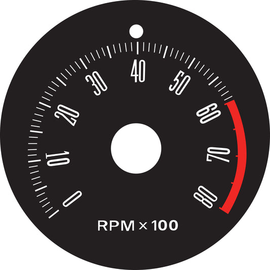 Decal Tacho 8000 Rpm Late XW XY GT - GD2001B
