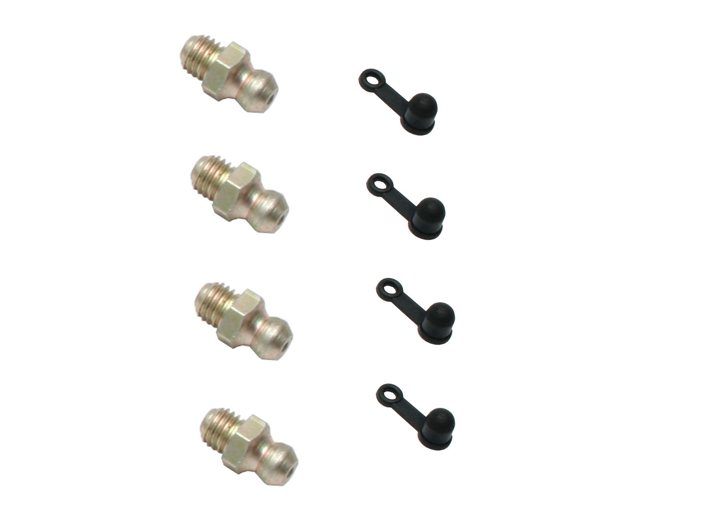 Grease Nipple & Boot Kit (4) 1/4 UNF Straight - GNK1