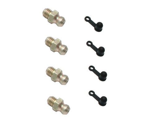 Grease Nipple & Boot Kit (4) 1/4 UNF Straight - GNK1