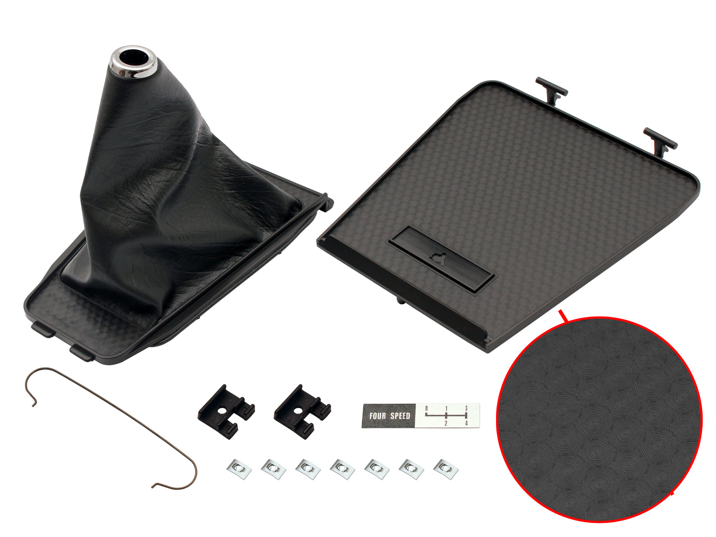 Gear Shift Console Lid Surround & Boot Early HQ 4 Speed (Black) - GSB1006AB