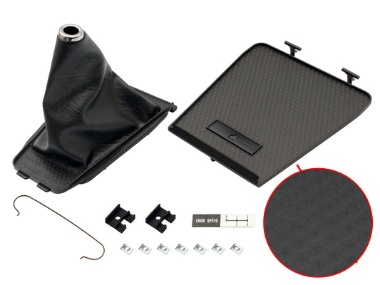 Gear Shift Console Lid Surround & Boot Early HQ 4 Speed (Black) - GSB1006AB