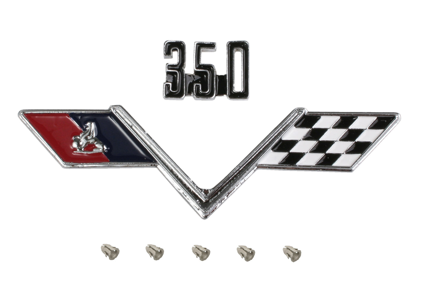 Holden 350 Flag Badge x1 HT HG Chev V8 Guard fender emblem panel - B1094