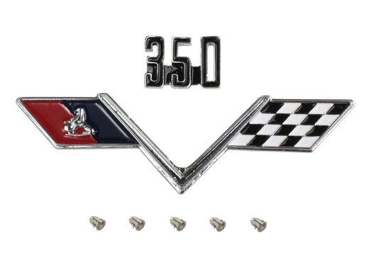 Holden 350 Flag Badge x1 HT HG Chev V8 Guard fender emblem panel - B1094