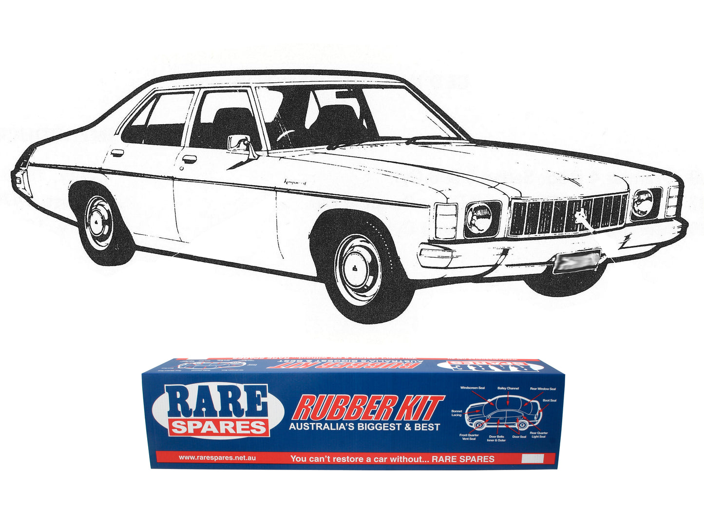 Body Rubber Kit Holden HJ HX HZ Sedan (Mid Brown) - HJ1MB