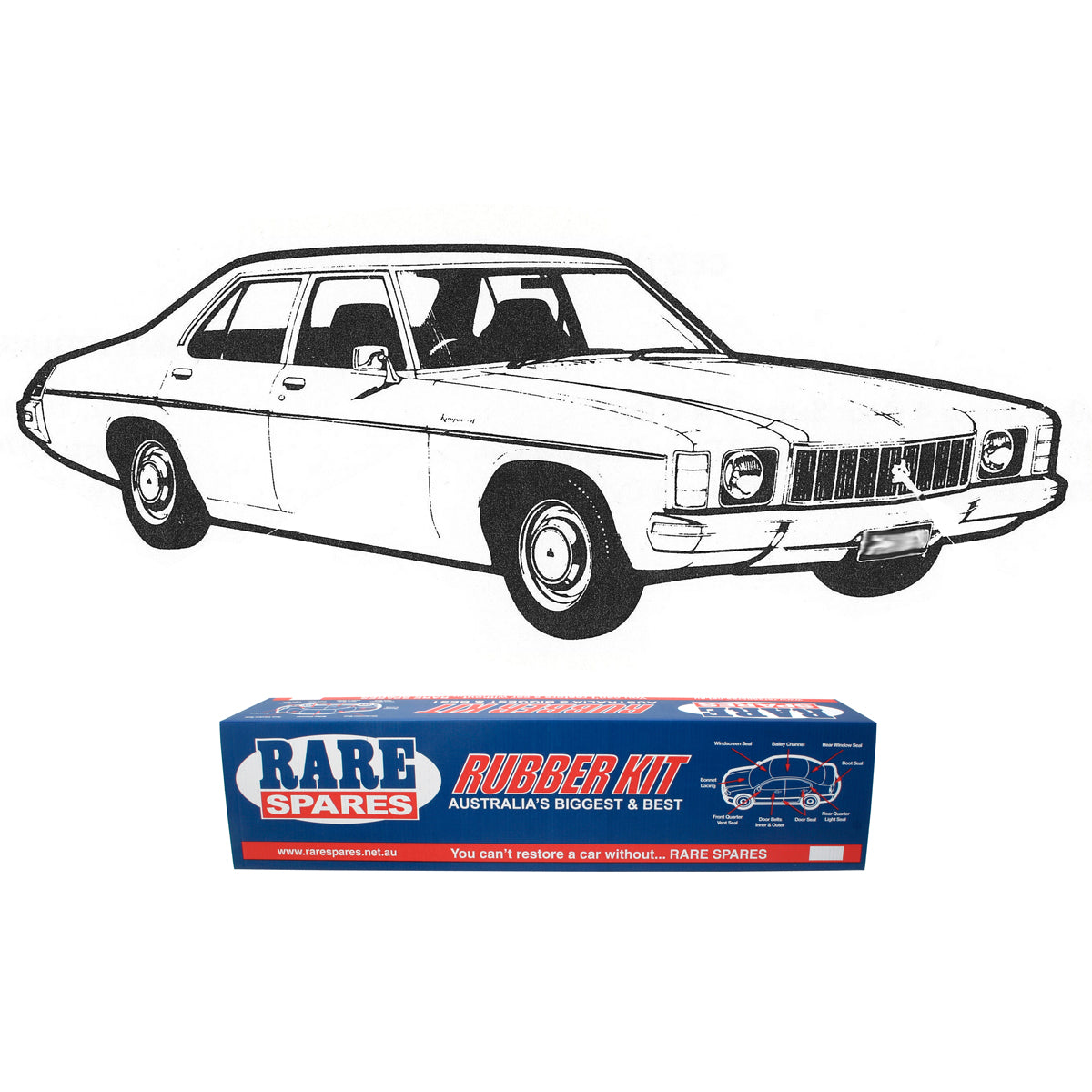 Body Rubber Kit Holden HJ HX HZ Sedan - HJ1P