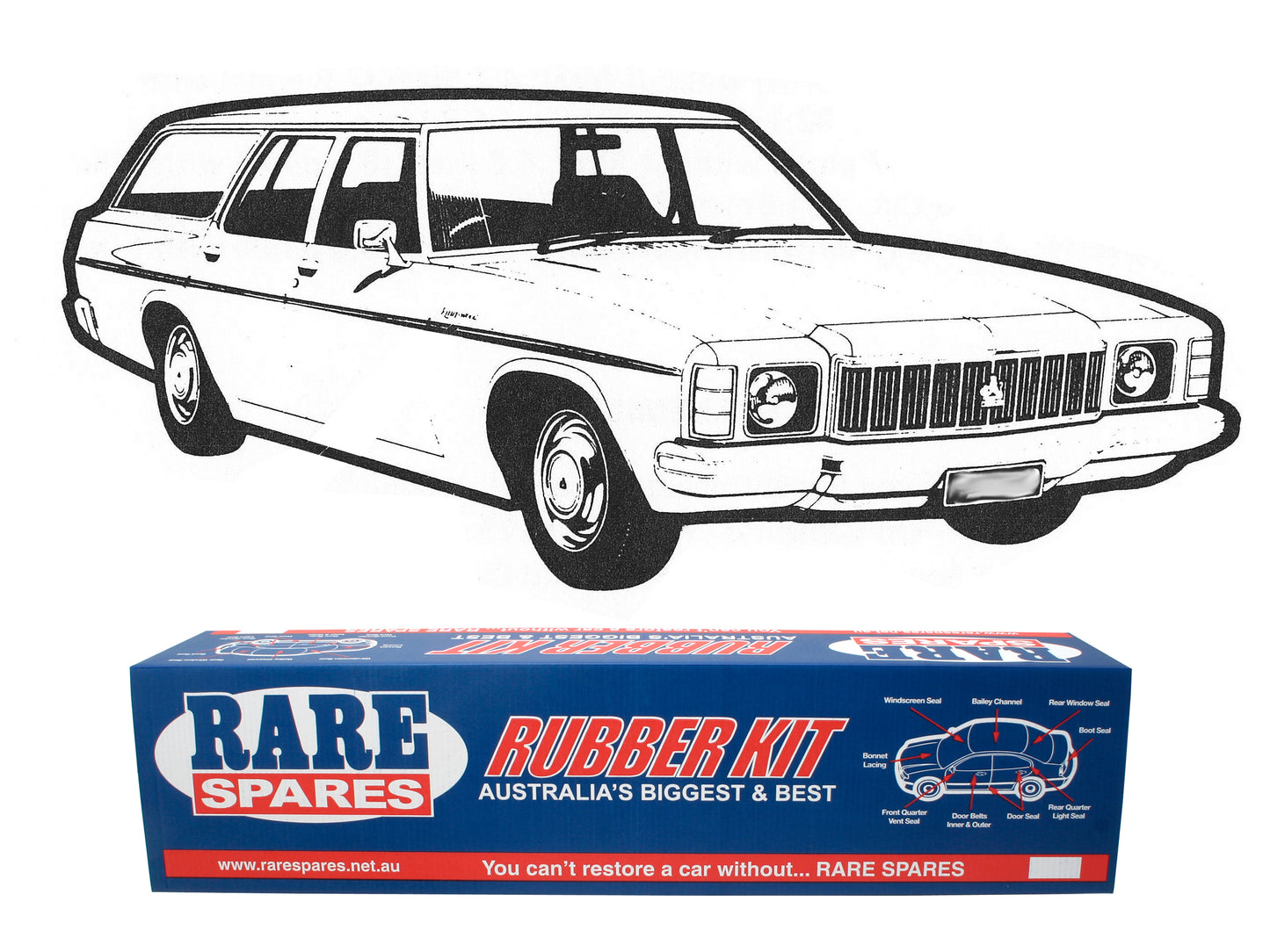 Body Rubber Kit Holden HJ HX HZ Wagon (Mid Brown) - HJ2MB