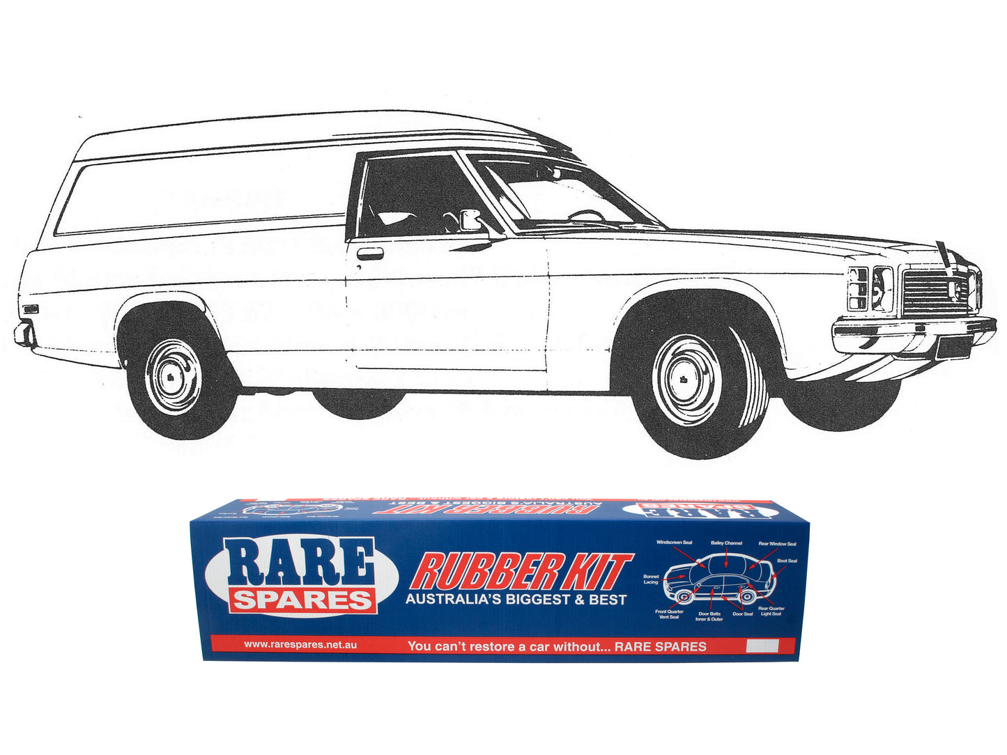 Body Rubber Kit Holden HJ HX HZ Panel Van (Buckskin) - HJ4D
