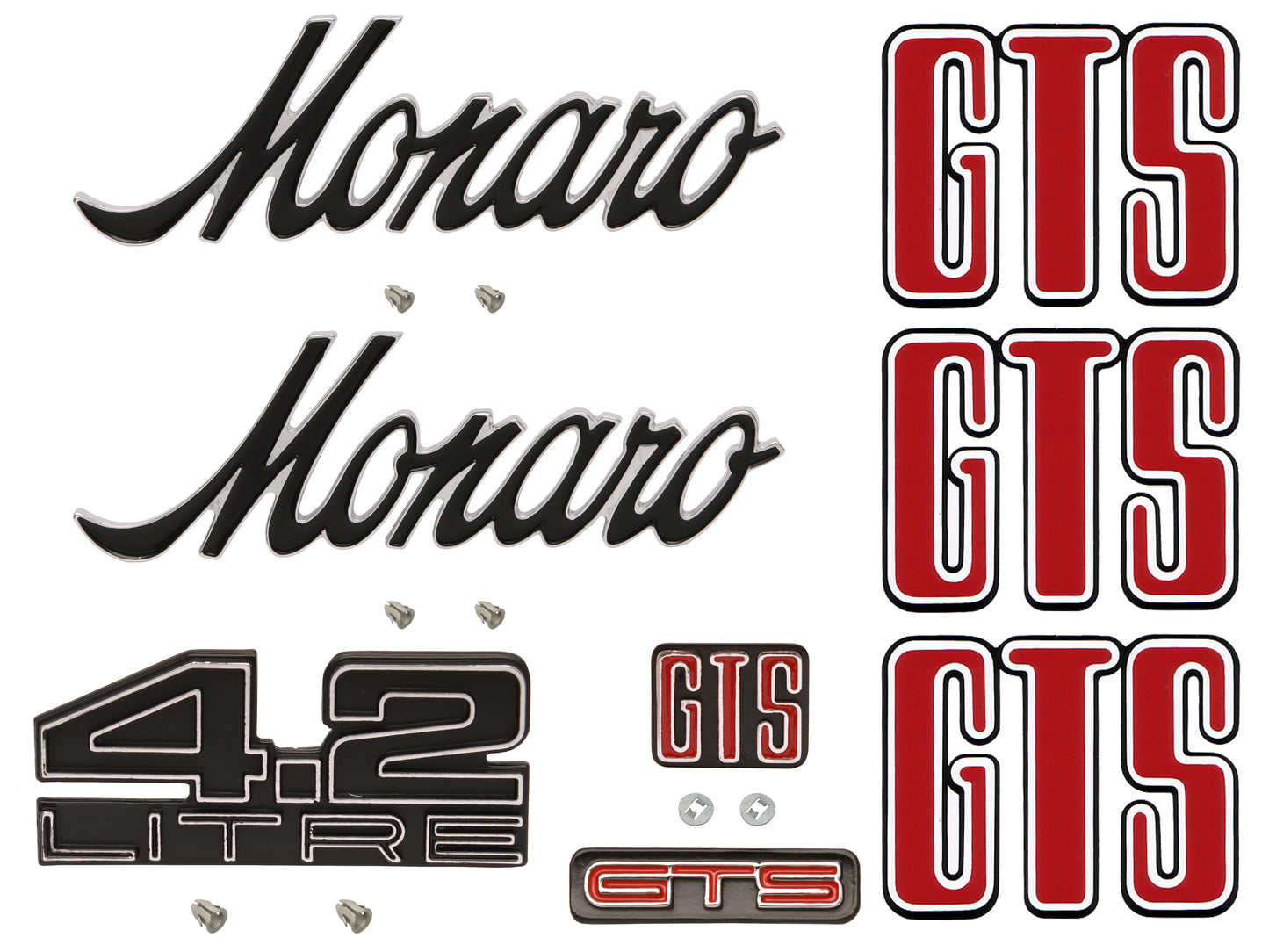 Badge Kit HJ Holden Monaro GTS 253 (Blk Letters) - HJBK8