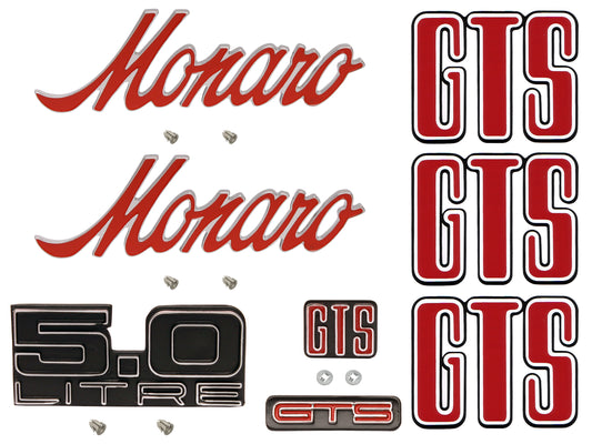 Badge Kit HJ Holden Monaro GTS 308 (Red Letters) - HJBK9