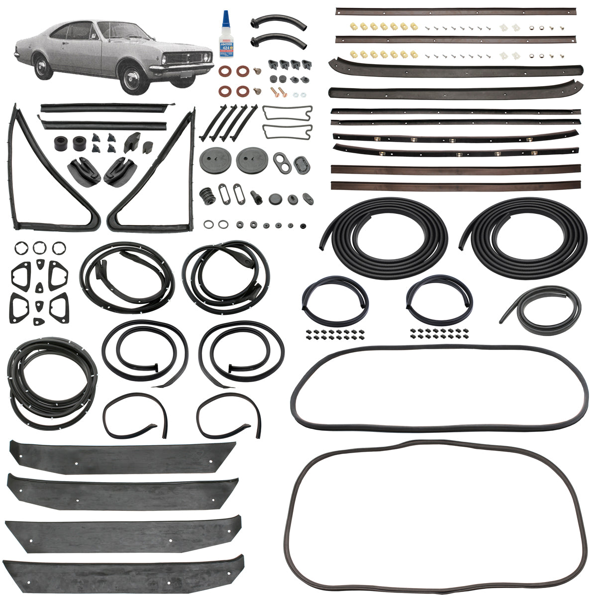 Body Rubber Kit Holden HK HT HG Monaro Black - HK1