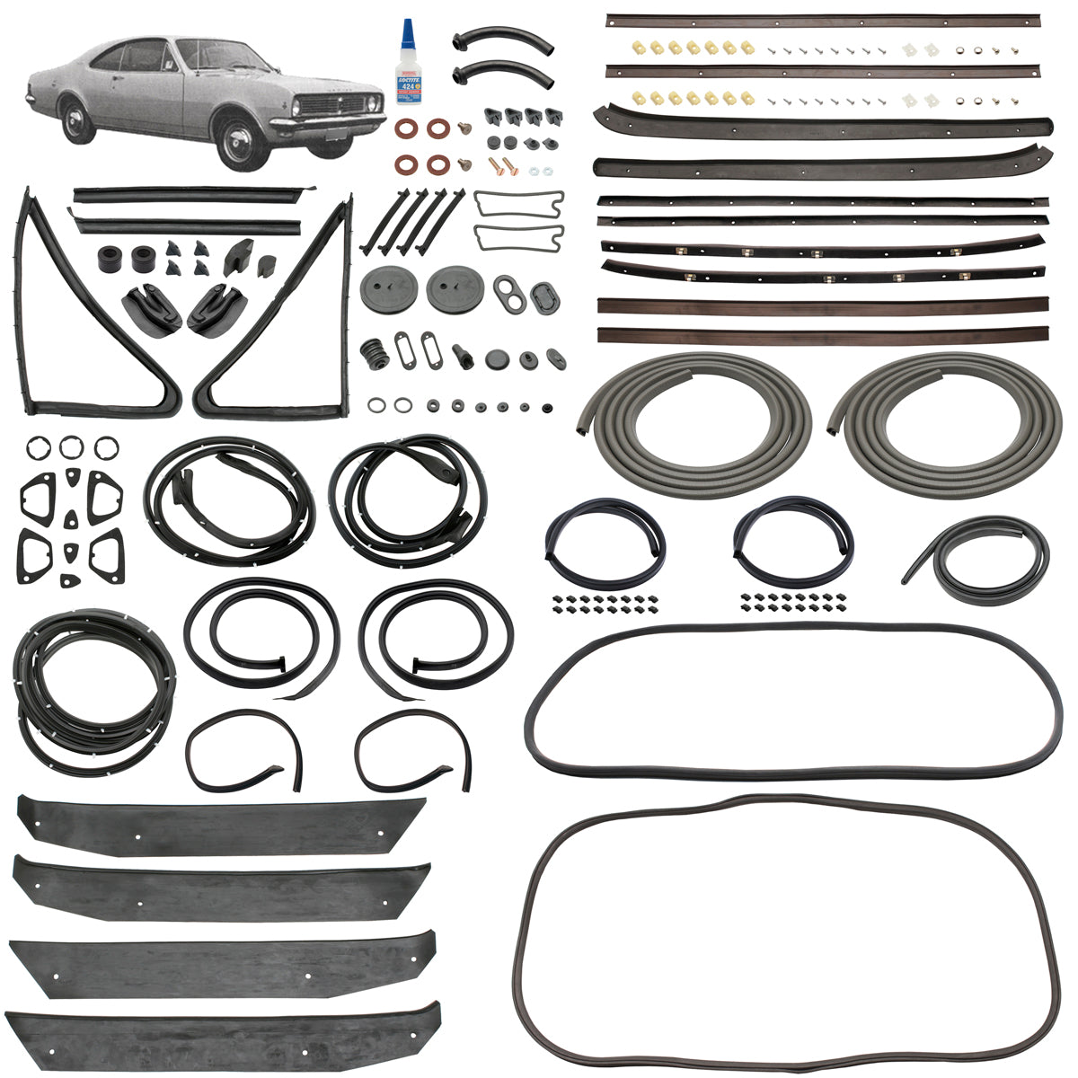 Body Rubber Kit Holden HK HT HG Monaro Grey - HK1G
