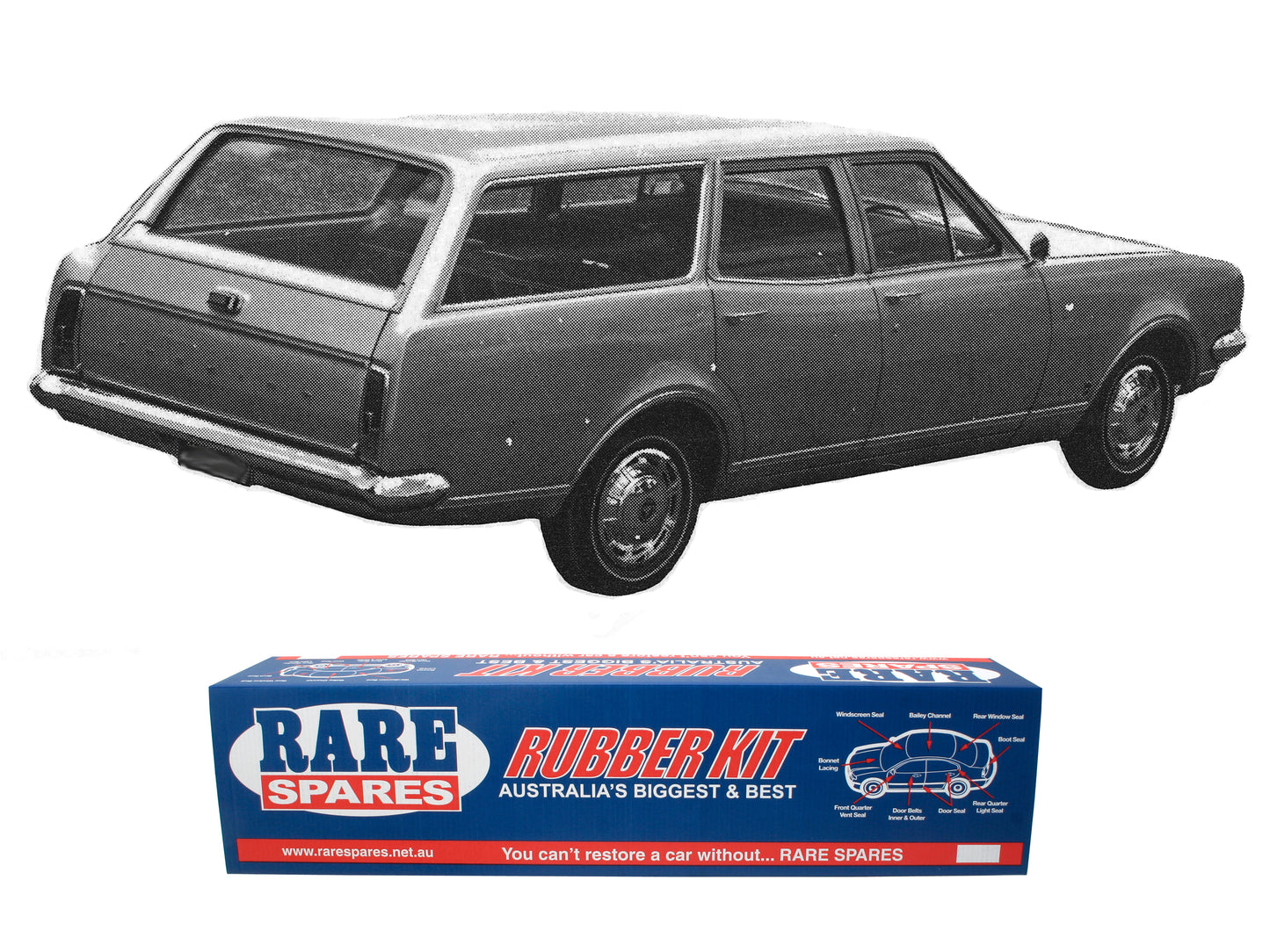 Body Rubber Kit Holden HK HT HG Kingswood / Premier Wagon (Black) - HK4