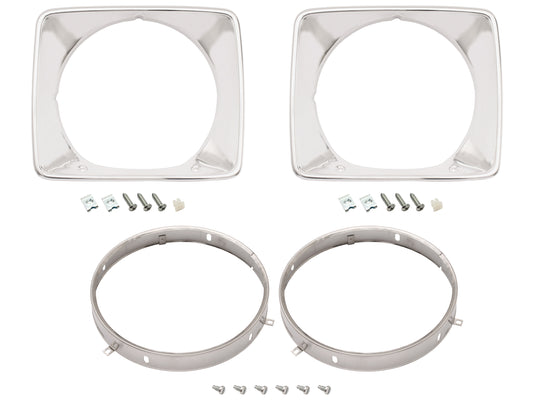 Headlight Rim Kit Inner & Outer Left & Right HJ HX HZ Belmont kingswood Anodised - HLRKHJA