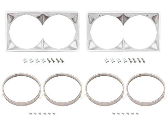 Headlight Rim Kit Inner & Outer L&R HJ HX HZ Premier Silver - HLRKHJPS