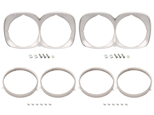 Headlight Rim Kit Inner & Outer L&R HQ Premier LS Silver - HLRKHQPS
