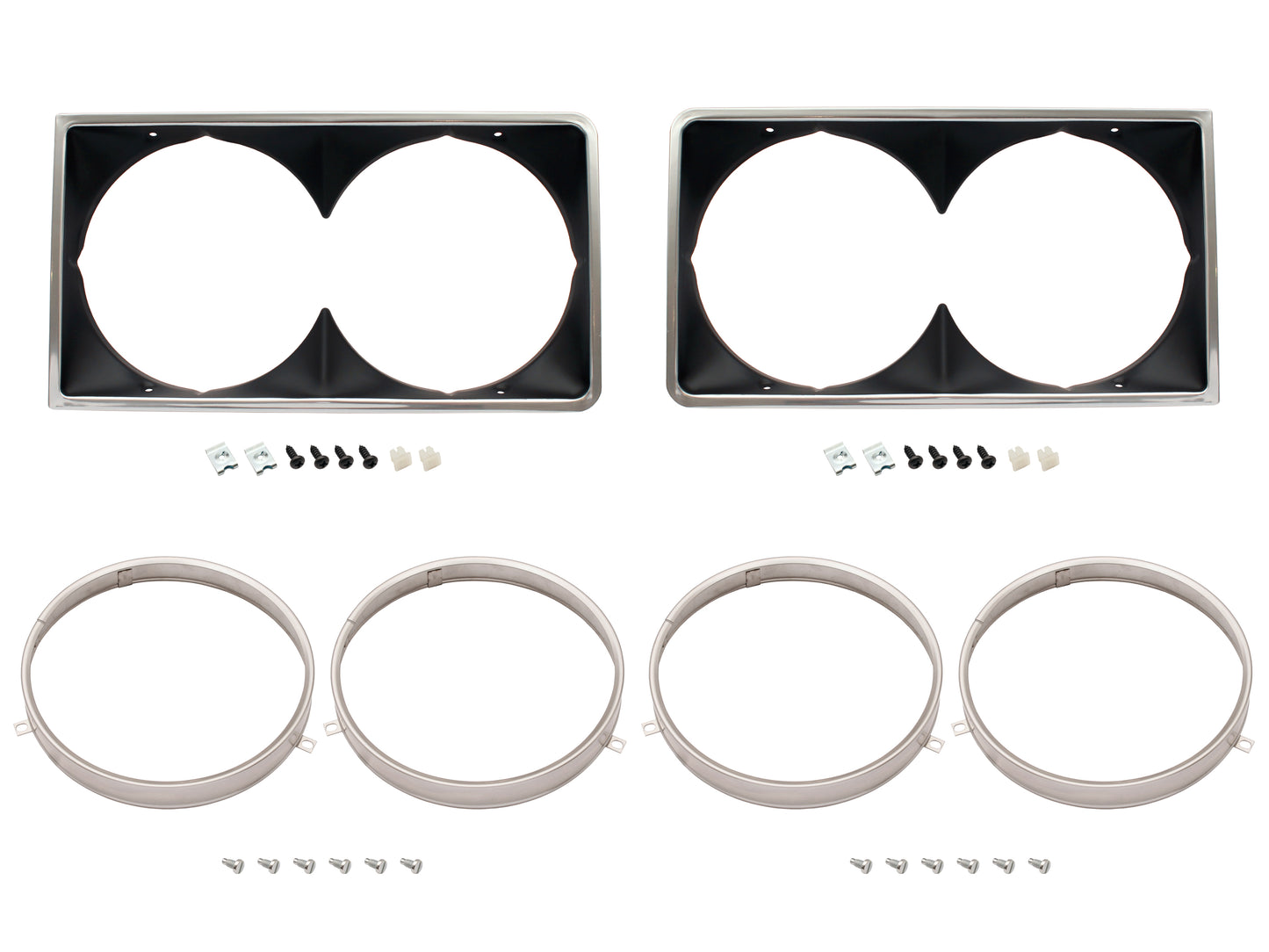 Headlight Rim Kit Inner & Outer L&R HX HZ Premier GTS Black - HLRKHXSB