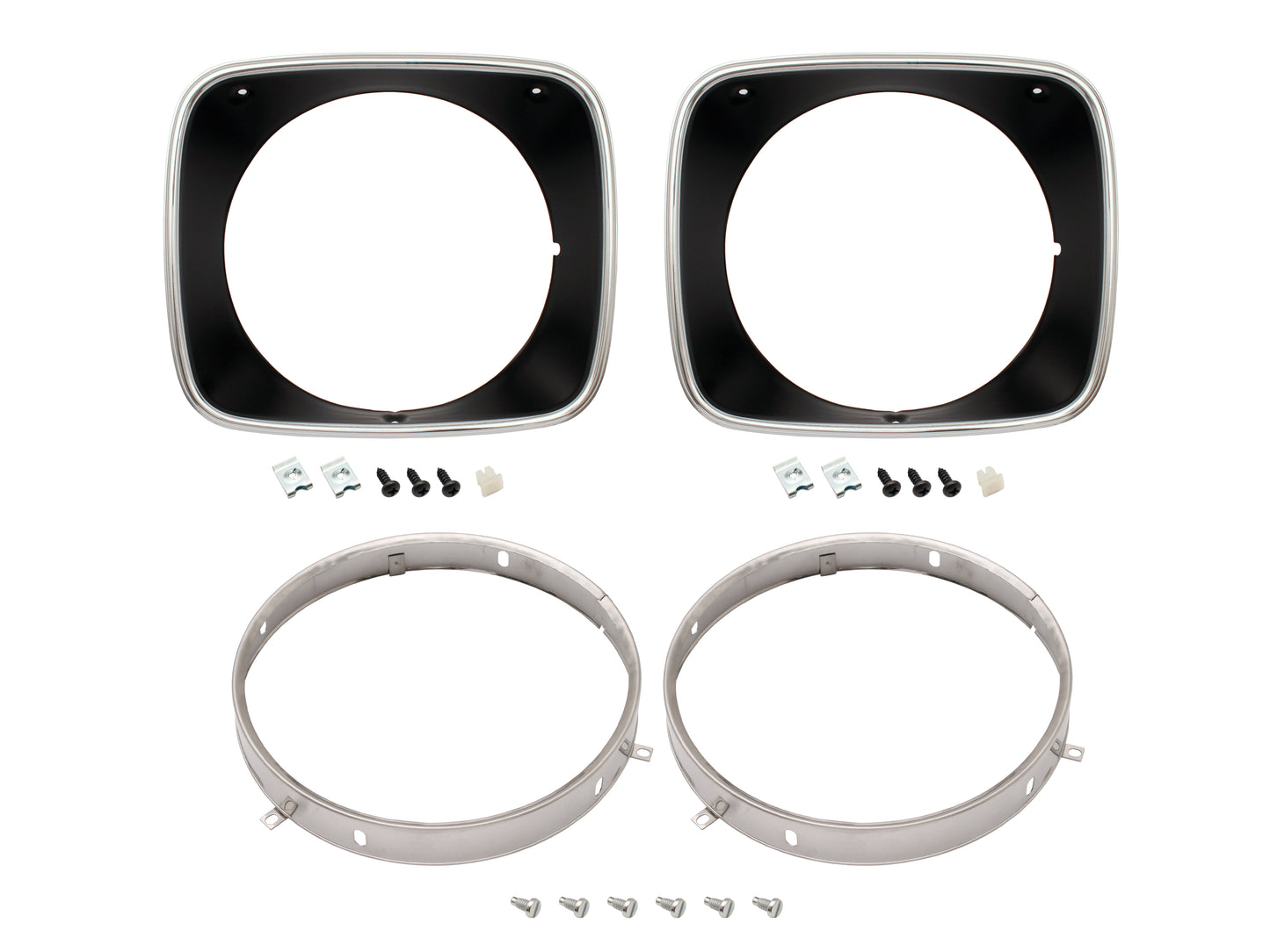 Headlight Rim Kit Inner & Outer L&R LH LX Torana Black - HLRKLHB