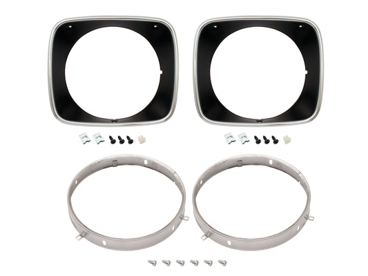 Headlight Rim Kit Inner & Outer L&R LH LX Torana Black - HLRKLHB