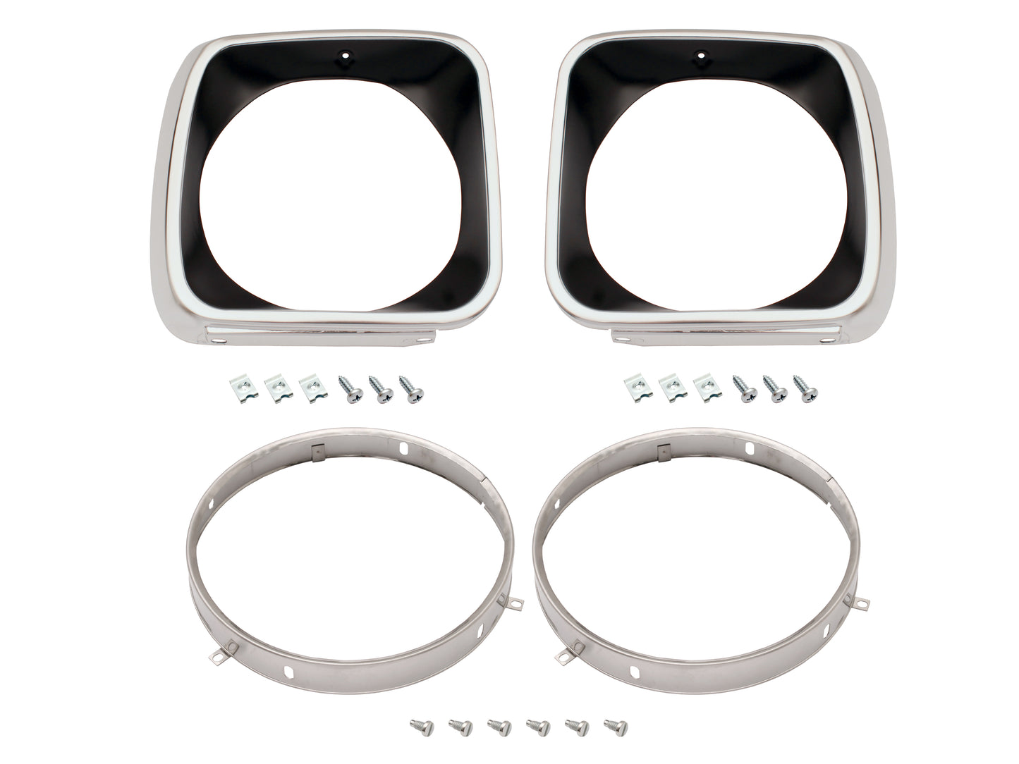 Headlight Rim Kit Inner & Outer L&R LJ Torana Black - HLRKLJ